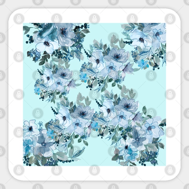 Blue pastel floral #3 Sticker by GreekTavern